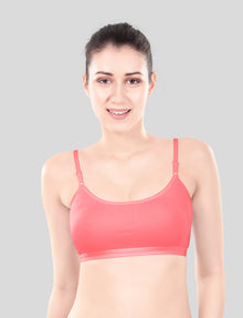 Cute Teen Sports Bra | Girls & Women Pack of 5 | Non-Padded Wirefree | Pure Cotton Stretch Daily Workout Bras with Adjustable Straps Super Combed Cotton Elastane Stretch Full & Elastic Band