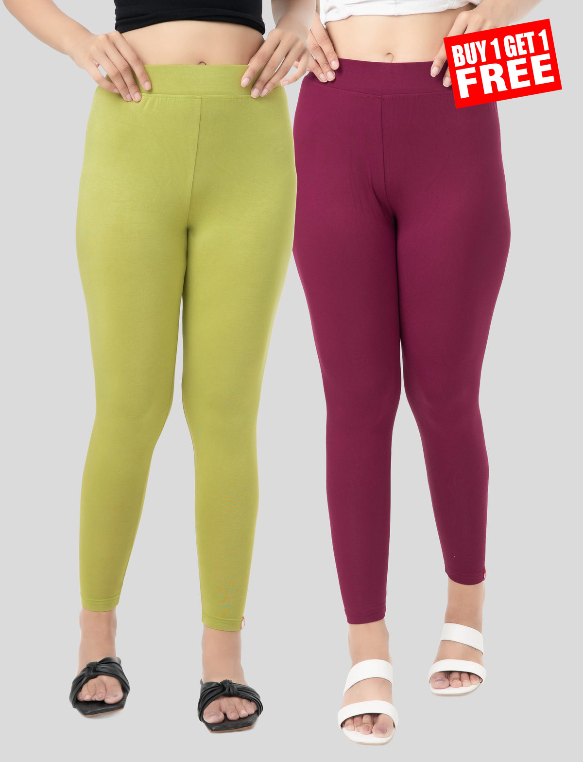 Ankle  Length Leggings | Pack of - 1 + 1 Combo