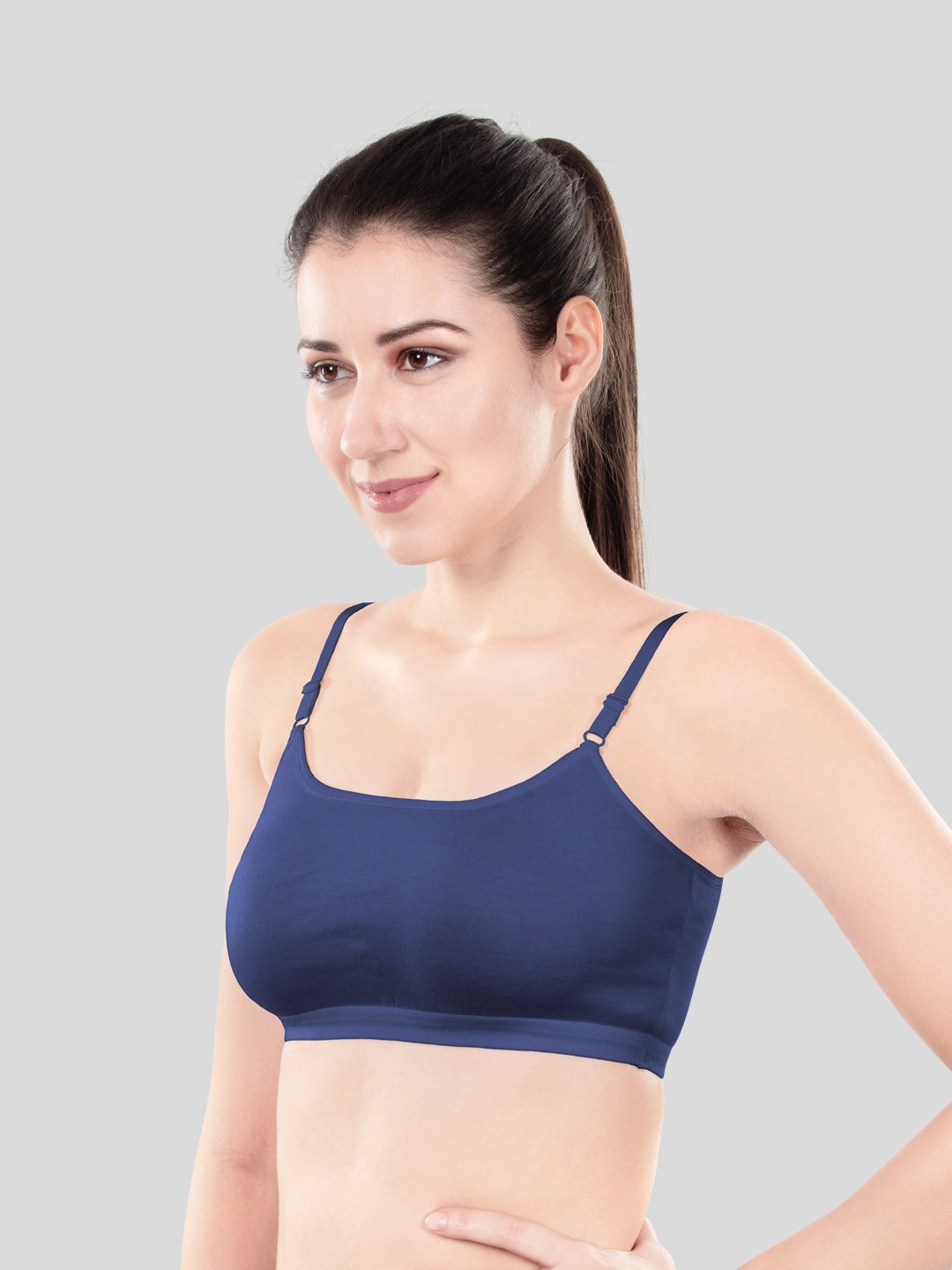 Cute Teen Sports Bra | Girls & Women Pack of 3 | Non-Padded Wirefree | Pure Cotton Stretch Daily Workout Bras with Adjustable Straps Super Combed Cotton Elastane Stretch Full & Elastic Band