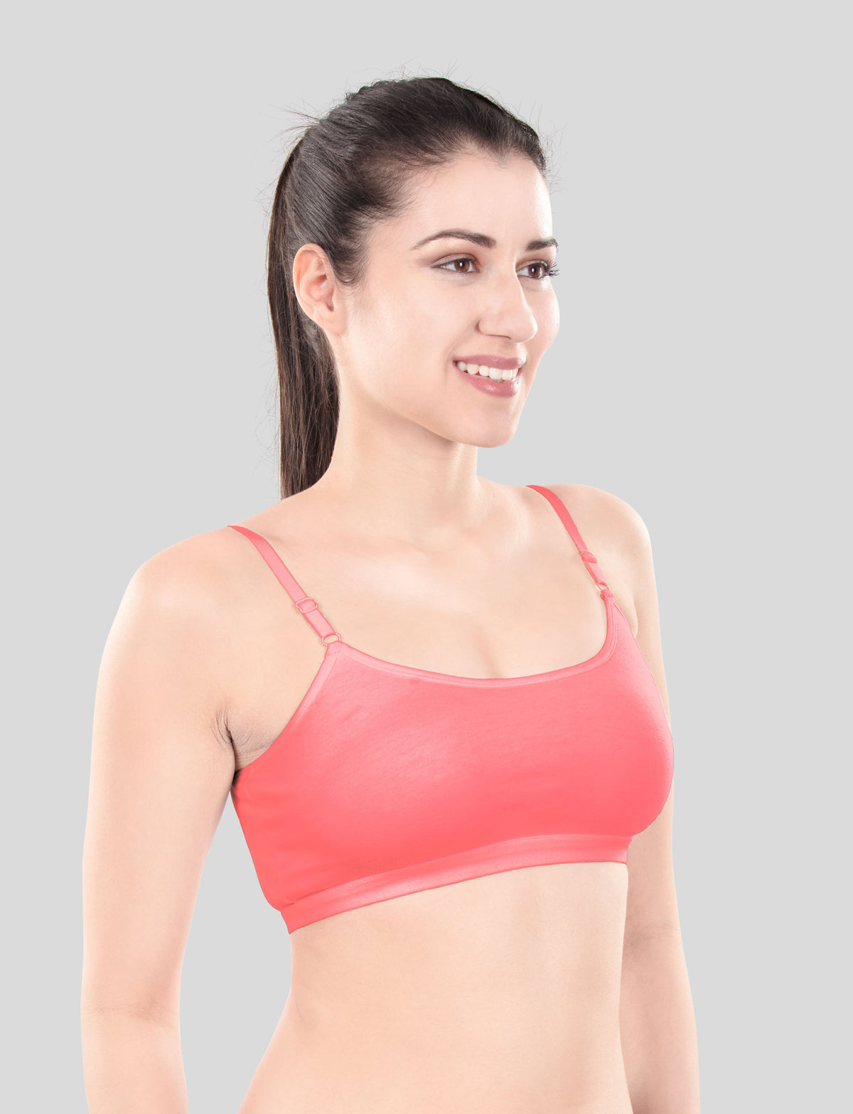Cute Teen Sports Bra | Girls & Women Pack of 5 | Non-Padded Wirefree | Pure Cotton Stretch Daily Workout Bras with Adjustable Straps Super Combed Cotton Elastane Stretch Full & Elastic Band