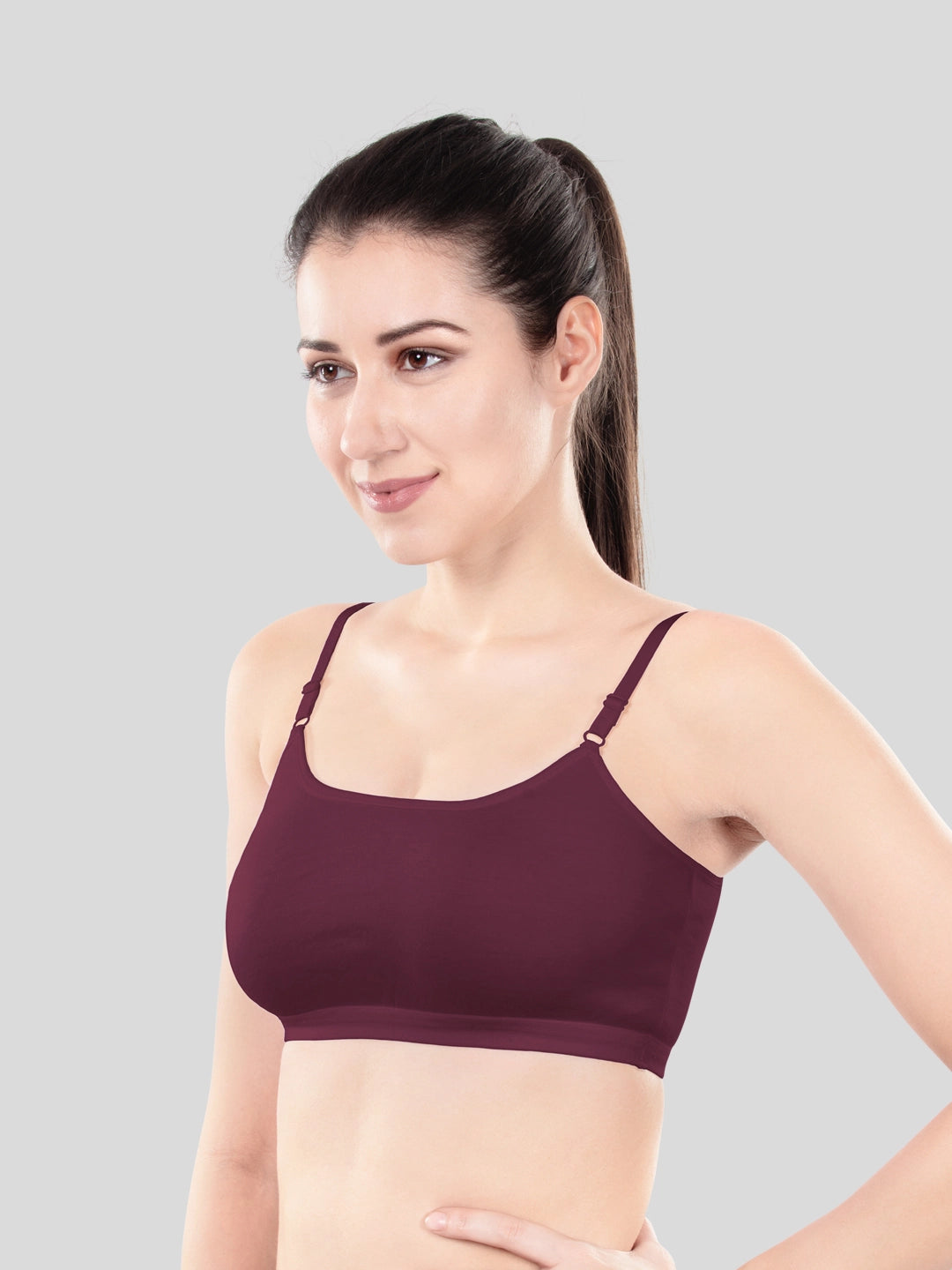 Cute Teen Sports Bra | Girls & Women Pack of 3 | Non-Padded Wirefree | Pure Cotton Stretch Daily Workout Bras with Adjustable Straps Super Combed Cotton Elastane Stretch Full & Elastic Band