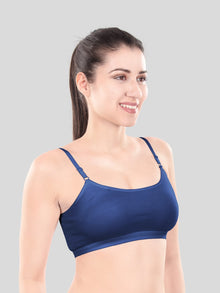 Cute Teen Sports Bra | Girls & Women Pack of 5 | Non-Padded Wirefree | Pure Cotton Stretch Daily Workout Bras with Adjustable Straps Super Combed Cotton Elastane Stretch Full & Elastic Band