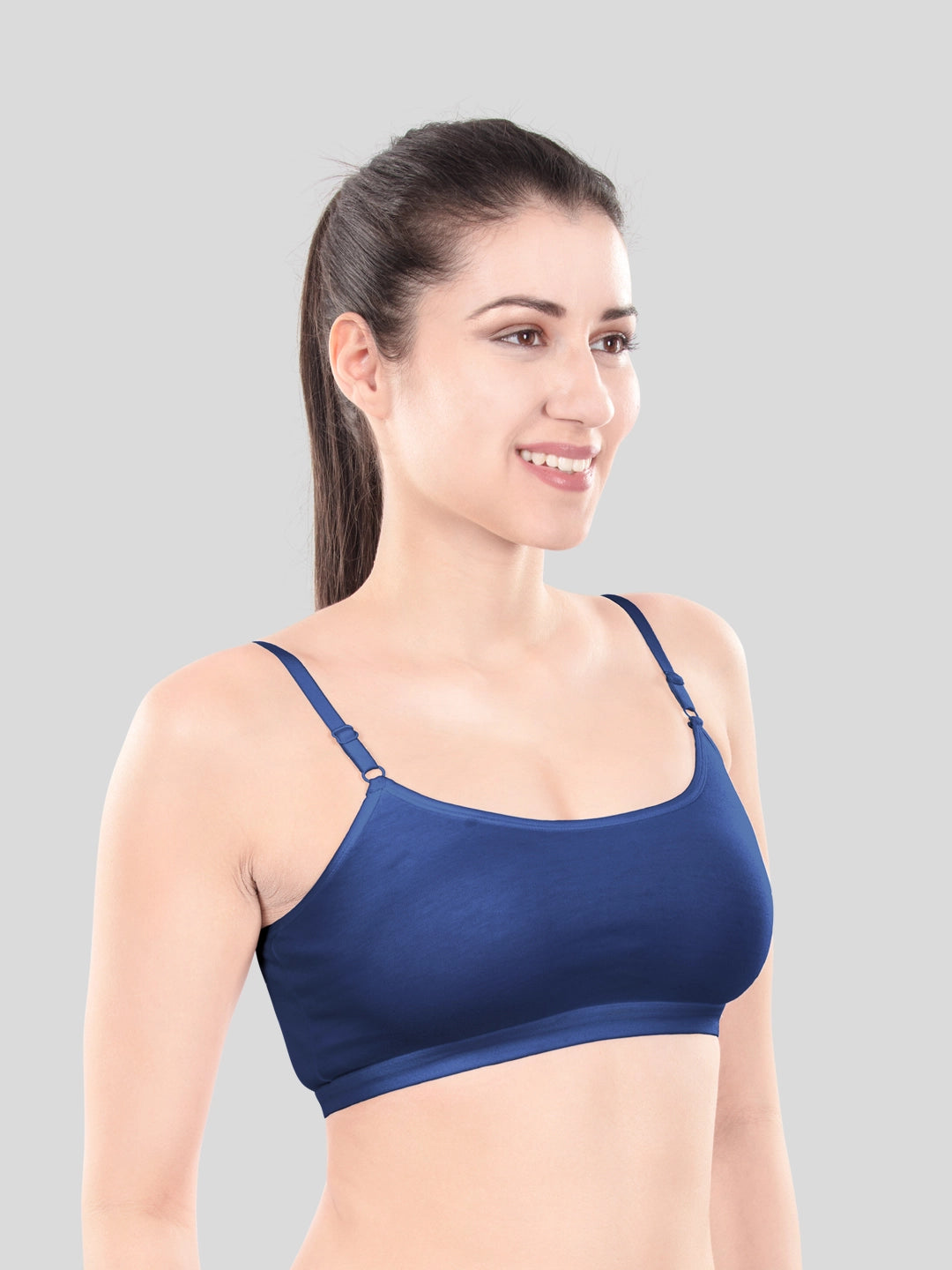 Cute Teen Sports Bra | Girls & Women Pack of 5 | Non-Padded Wirefree | Pure Cotton Stretch Daily Workout Bras with Adjustable Straps Super Combed Cotton Elastane Stretch Full & Elastic Band