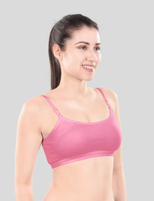 Cute Teen Sports Bra | Girls & Women Pack of 5 | Non-Padded Wirefree | Pure Cotton Stretch Daily Workout Bras with Adjustable Straps Super Combed Cotton Elastane Stretch Full & Elastic Band