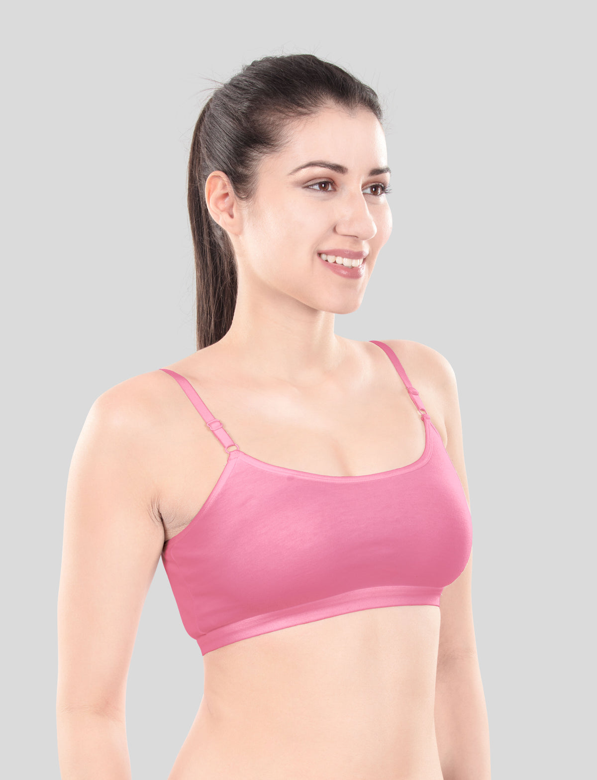 Cute Teen Sports Bra | Girls & Women Pack of 5 | Non-Padded Wirefree | Pure Cotton Stretch Daily Workout Bras with Adjustable Straps Super Combed Cotton Elastane Stretch Full & Elastic Band