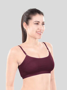 Cute Teen Sports Bra | Girls & Women Pack of 5 | Non-Padded Wirefree | Pure Cotton Stretch Daily Workout Bras with Adjustable Straps Super Combed Cotton Elastane Stretch Full & Elastic Band