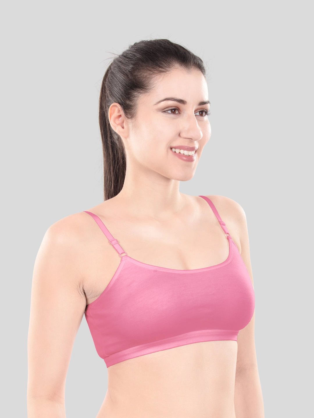 Cute Teen Sports Bra | Girls & Women Pack of 3 | Non-Padded Wirefree | Pure Cotton Stretch Daily Workout Bras with Adjustable Straps Super Combed Cotton Elastane Stretch Full & Elastic Band
