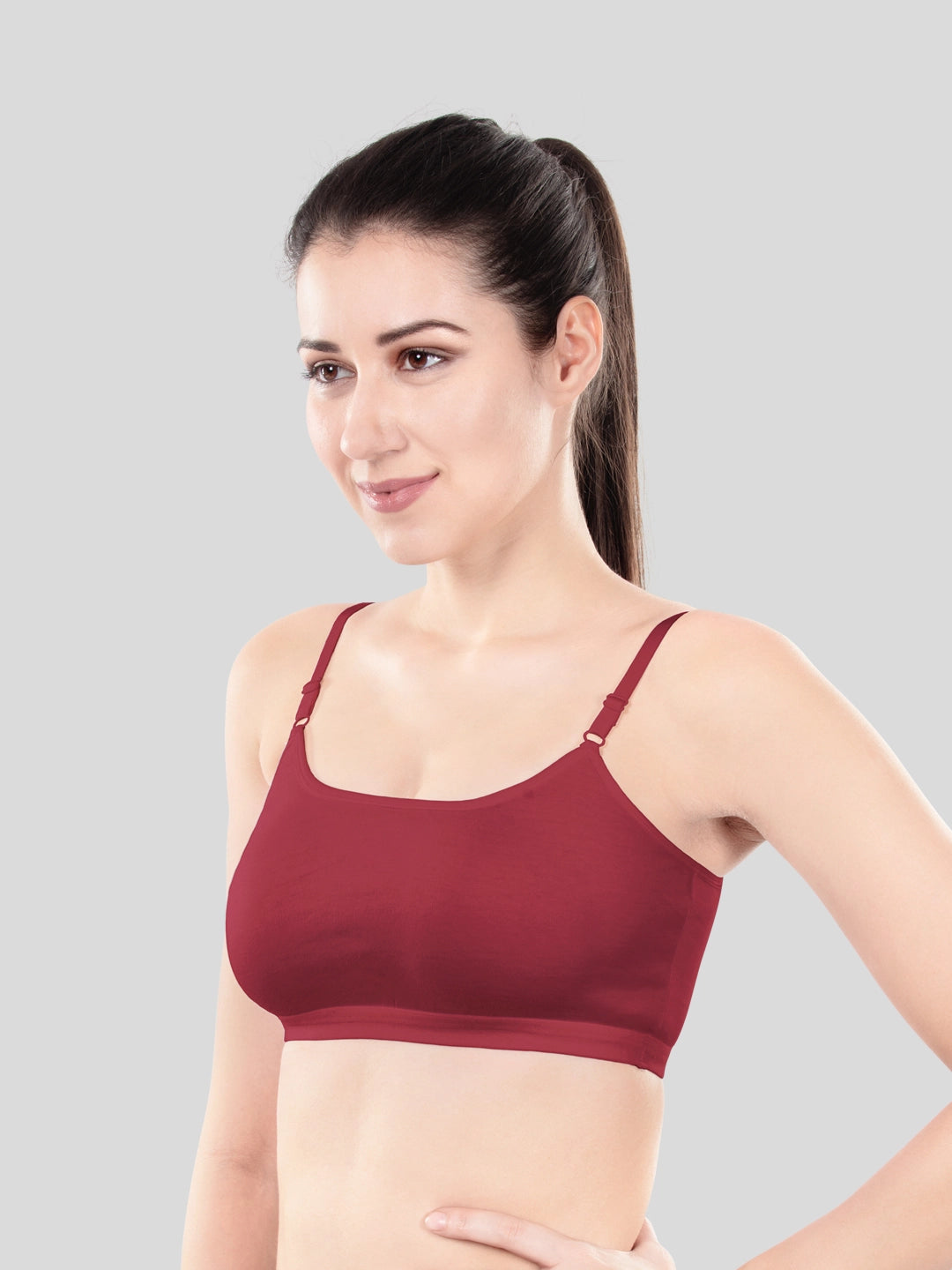 Cute Teen Sports Bra | Girls & Women Pack of 5 | Non-Padded Wirefree | Pure Cotton Stretch Daily Workout Bras with Adjustable Straps Super Combed Cotton Elastane Stretch Full & Elastic Band