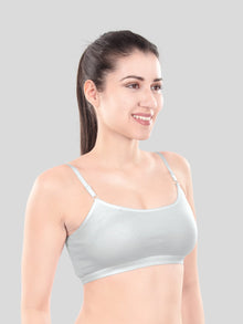 Cute Teen Sports Bra | Girls & Women Pack of 3 | Non-Padded Wirefree | Pure Cotton Stretch Daily Workout Bras with Adjustable Straps Super Combed Cotton Elastane Stretch Full & Elastic Band