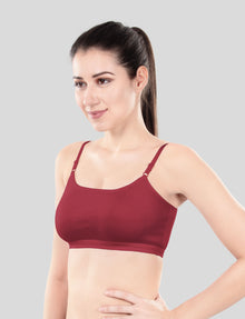 Cute Teen Sports Bra | Girls & Women Pack of 5 | Non-Padded Wirefree | Pure Cotton Stretch Daily Workout Bras with Adjustable Straps Super Combed Cotton Elastane Stretch Full & Elastic Band