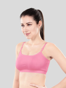 Cute Teen Sports Bra | Girls & Women Pack of 5 | Non-Padded Wirefree | Pure Cotton Stretch Daily Workout Bras with Adjustable Straps Super Combed Cotton Elastane Stretch Full & Elastic Band