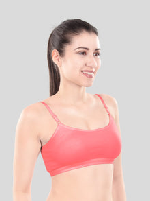 Cute Teen Sports Bra | Girls & Women Pack of 3 | Non-Padded Wirefree | Pure Cotton Stretch Daily Workout Bras with Adjustable Straps Super Combed Cotton Elastane Stretch Full & Elastic Band