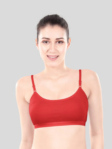 Cute Teen Sports Bra | Girls & Women Pack of 5 | Non-Padded Wirefree | Pure Cotton Stretch Daily Workout Bras with Adjustable Straps Super Combed Cotton Elastane Stretch Full & Elastic Band
