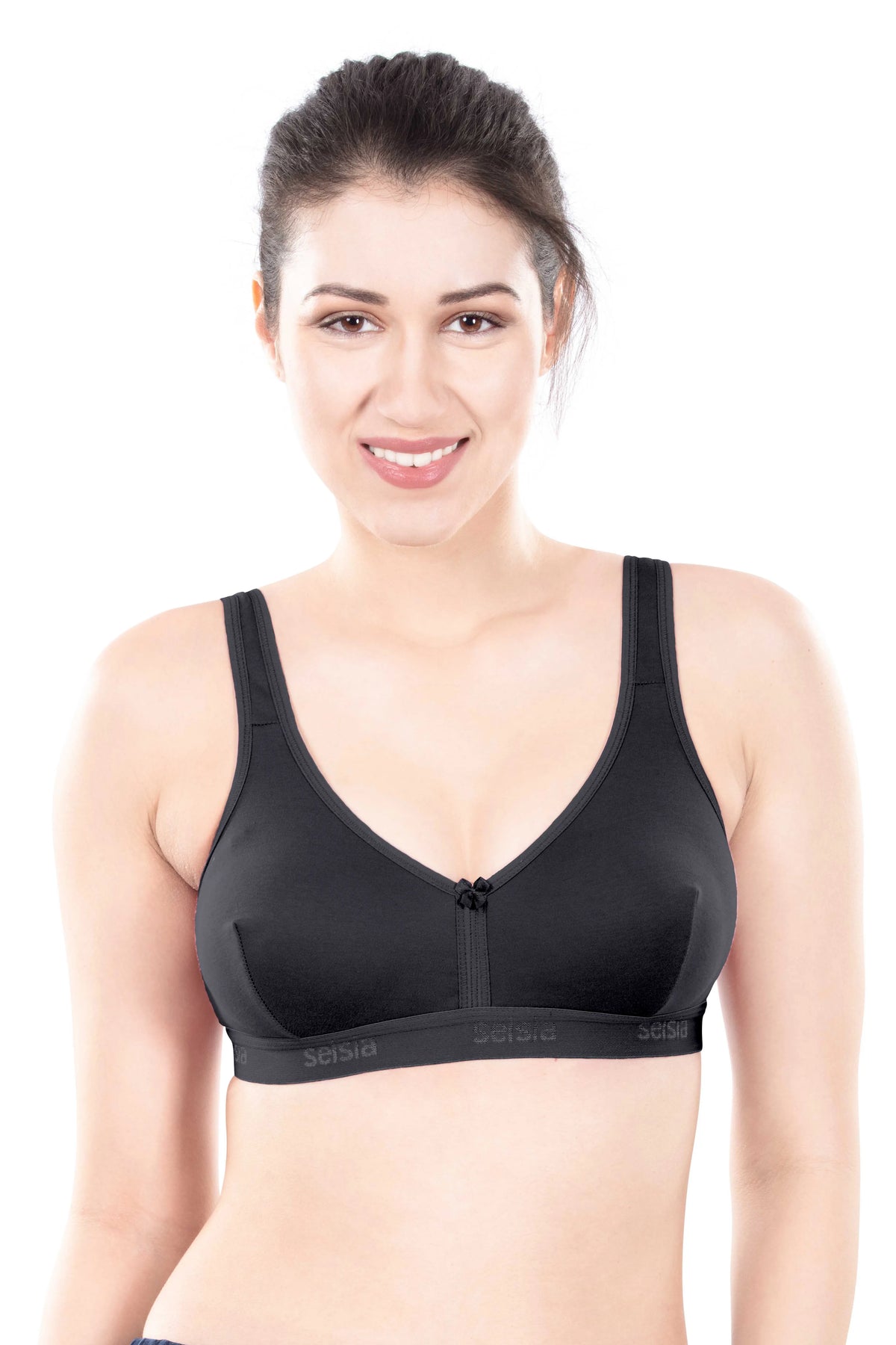 Mizi Sports Bra | Women's Cotton Sports Bra | Assorted Colors | Breathable Non-Padded | Stretchable Slip-On Bra for Daily Fitness, Running & All-Day Comfort | Full Coverage Sports Bra