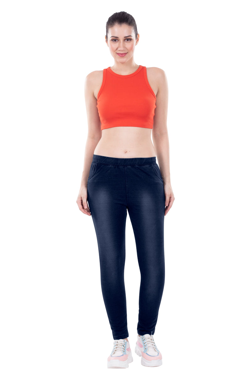 Asya Front And Back Pocket Denim Jeggings