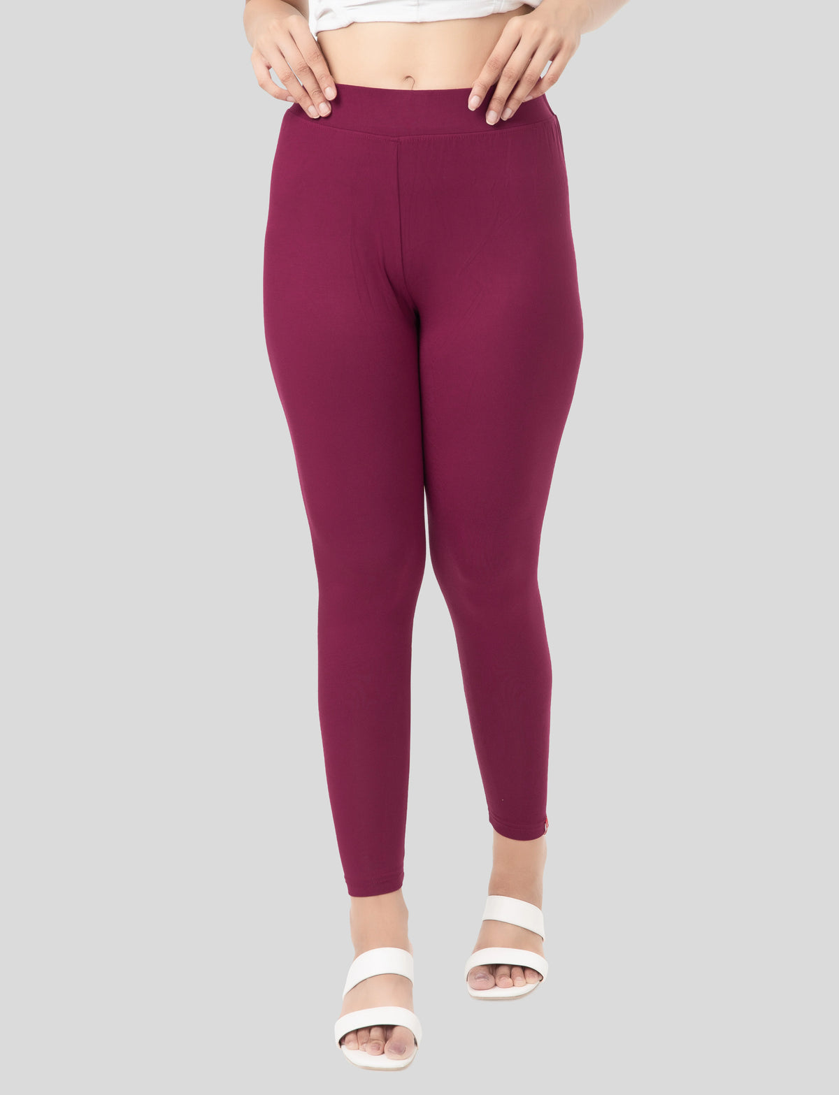 Ankle  Length Leggings | Pack of - 2 Pcs | EcoVero Tencel | Wrinkle-Free | Premium Ethnic Bottom Wear | 4-Way Stretch |  Anti-Chafing Ankle Length Tights for Girls & Women in Vibrant Colors