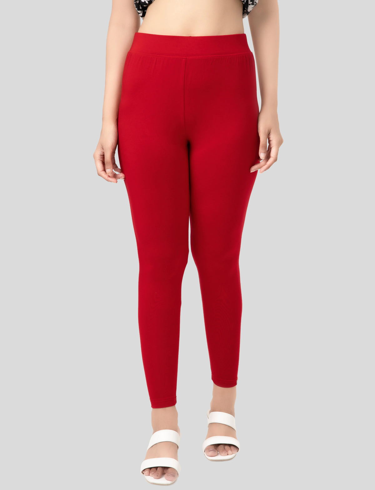 Ankle  Length Leggings | Pack of - 2 Pcs | EcoVero Tencel | Wrinkle-Free | Premium Ethnic Bottom Wear | 4-Way Stretch |  Anti-Chafing Ankle Length Tights for Girls & Women in Vibrant Colors