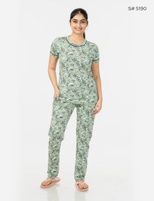 RFD -44  Pyjama Set | S# 5190 | 100% Cotton Top & Full Pant Combo | Printed Pyjama Set | Soft Elastic Waist Track Pant | Daily Loungewear & Sleepwear