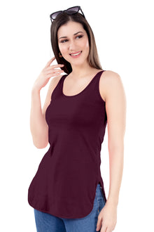 Alia Long Slips | Women's 100% Pure Cotton | Side Slit Easy Movement | Broad Shoulder Straps | Breathable Longline Camisole