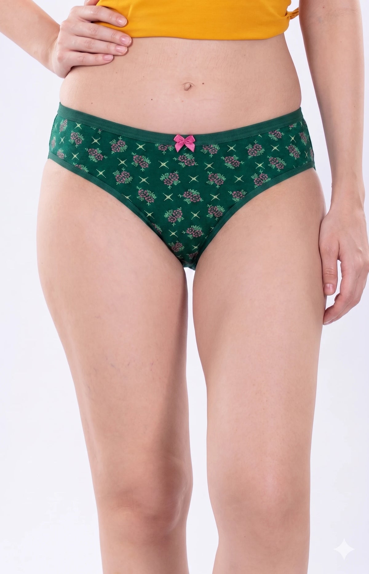 Nyla Discharge Print Hipster Panty | Cold Water washed Breathable Cotton Stretch Mid-Rise Everyday Underwear with Soft Waistband & Gentle Hip Coverage