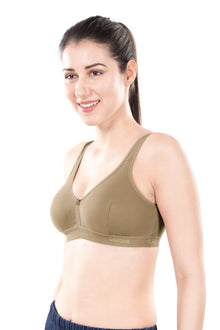 Mizi Sports Bra | Women's Cotton Sports Bra | Assorted Colors | Breathable Non-Padded | Stretchable Slip-On Bra for Daily Fitness, Running & All-Day Comfort | Full Coverage Sports Bra