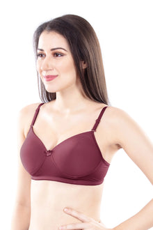 Leslie Padded Bra | Lightly Padded Wirefree | Seamless T-Shirt Bra | for Everyday Comfort, No Nipple Show-Through & Smooth Natural Shape Under Kurtis, Tops & T-Shirts