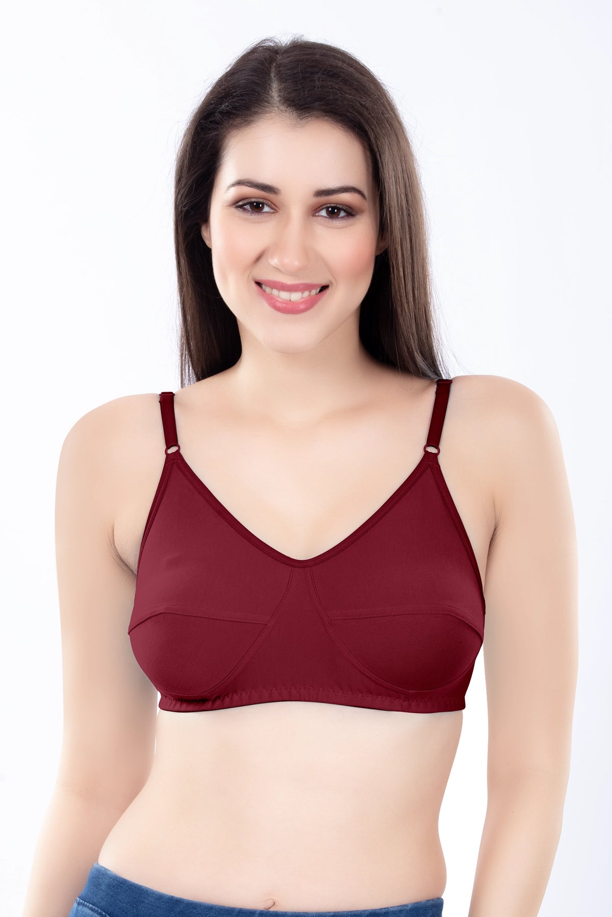 Stella Single Cup Bra | 100% Pure Cotton Wirefree Non-Padded Bra for Women | Soft Breathable Everyday Comfort Bra with Adjustable Straps