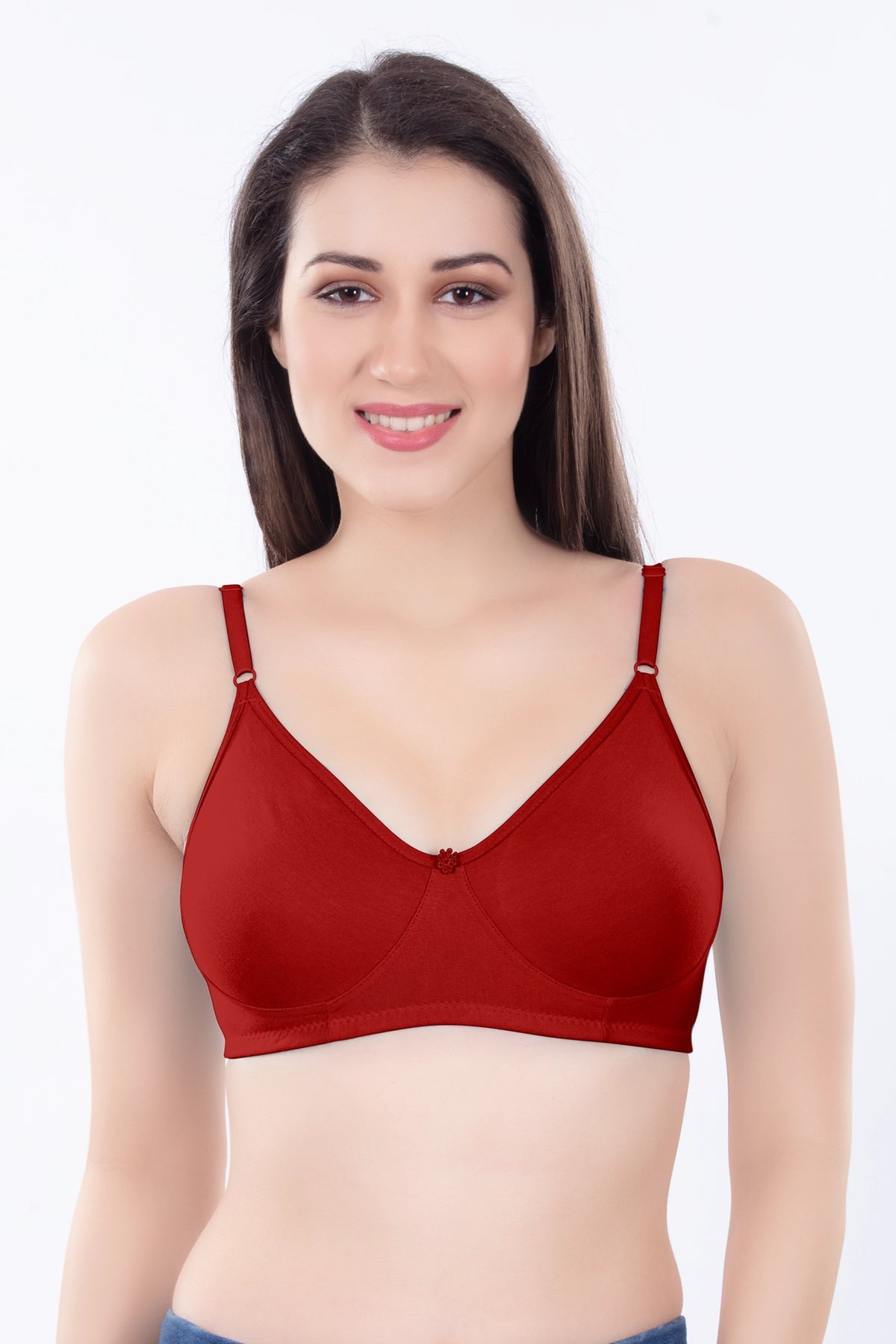Helen Moulded Bra | for Women - Non-Padded Wirefree Seamless T-Shirt Bra with Soft Smooth Cups & Adjustable Straps for Invisible Everyday Comfort with No Show Seams Under Tight Tops, Kurtis & T-Shirts