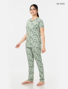 RFD -44  Pyjama Set | S# 5190 | 100% Cotton Top & Full Pant Combo | Printed Pyjama Set | Soft Elastic Waist Track Pant | Daily Loungewear & Sleepwear