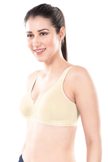 Mizi Sports Bra | Women's Cotton Sports Bra | Assorted Colors | Breathable Non-Padded | Stretchable Slip-On Bra for Daily Fitness, Running & All-Day Comfort | Full Coverage Sports Bra