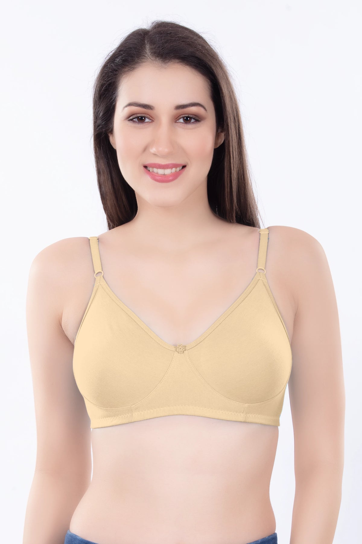 Helen Moulded Bra | for Women - Non-Padded Wirefree Seamless T-Shirt Bra with Soft Smooth Cups & Adjustable Straps for Invisible Everyday Comfort with No Show Seams Under Tight Tops, Kurtis & T-Shirts