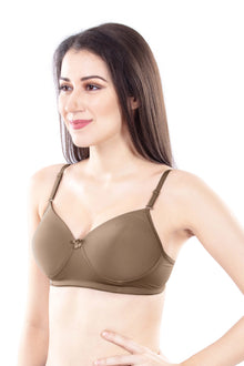 Leslie Padded Bra | Lightly Padded Wirefree | Seamless T-Shirt Bra | for Everyday Comfort, No Nipple Show-Through & Smooth Natural Shape Under Kurtis, Tops & T-Shirts