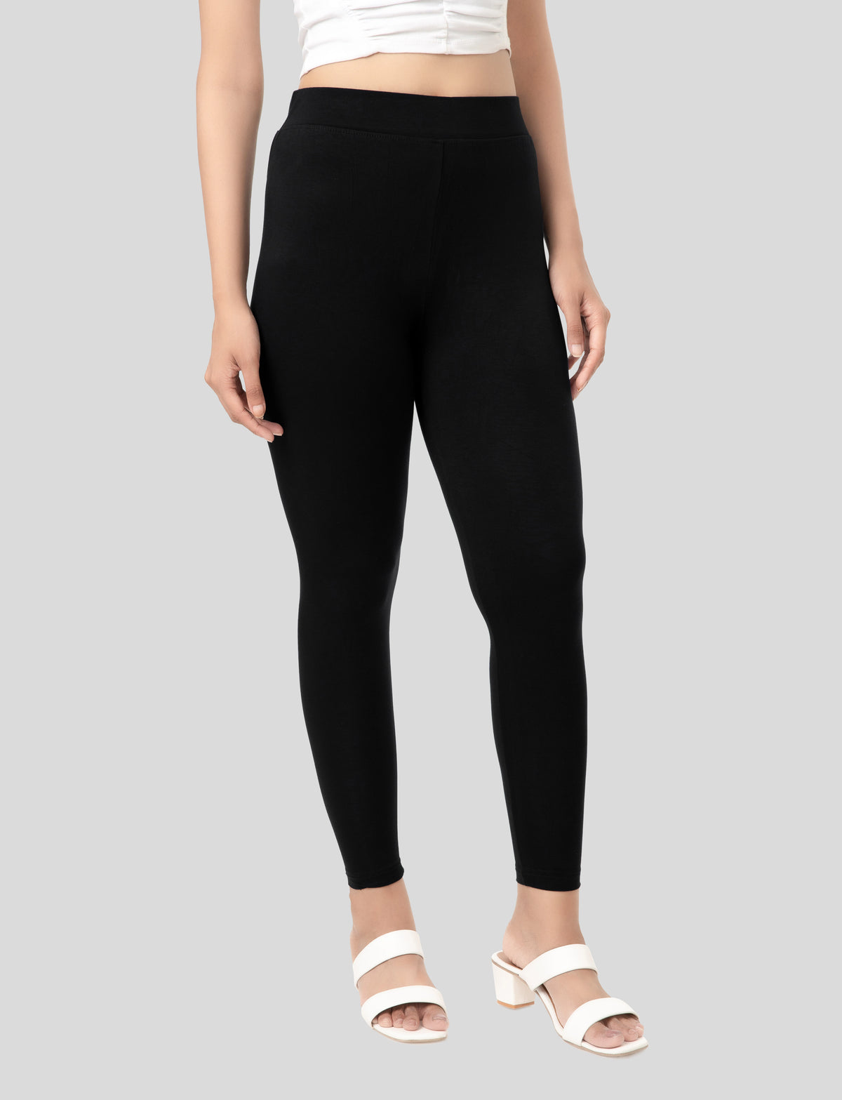 Ankle  Length Leggings | Pack of - 2 Pcs | EcoVero Tencel | Wrinkle-Free | Premium Ethnic Bottom Wear | 4-Way Stretch |  Anti-Chafing Ankle Length Tights for Girls & Women in Vibrant Colors
