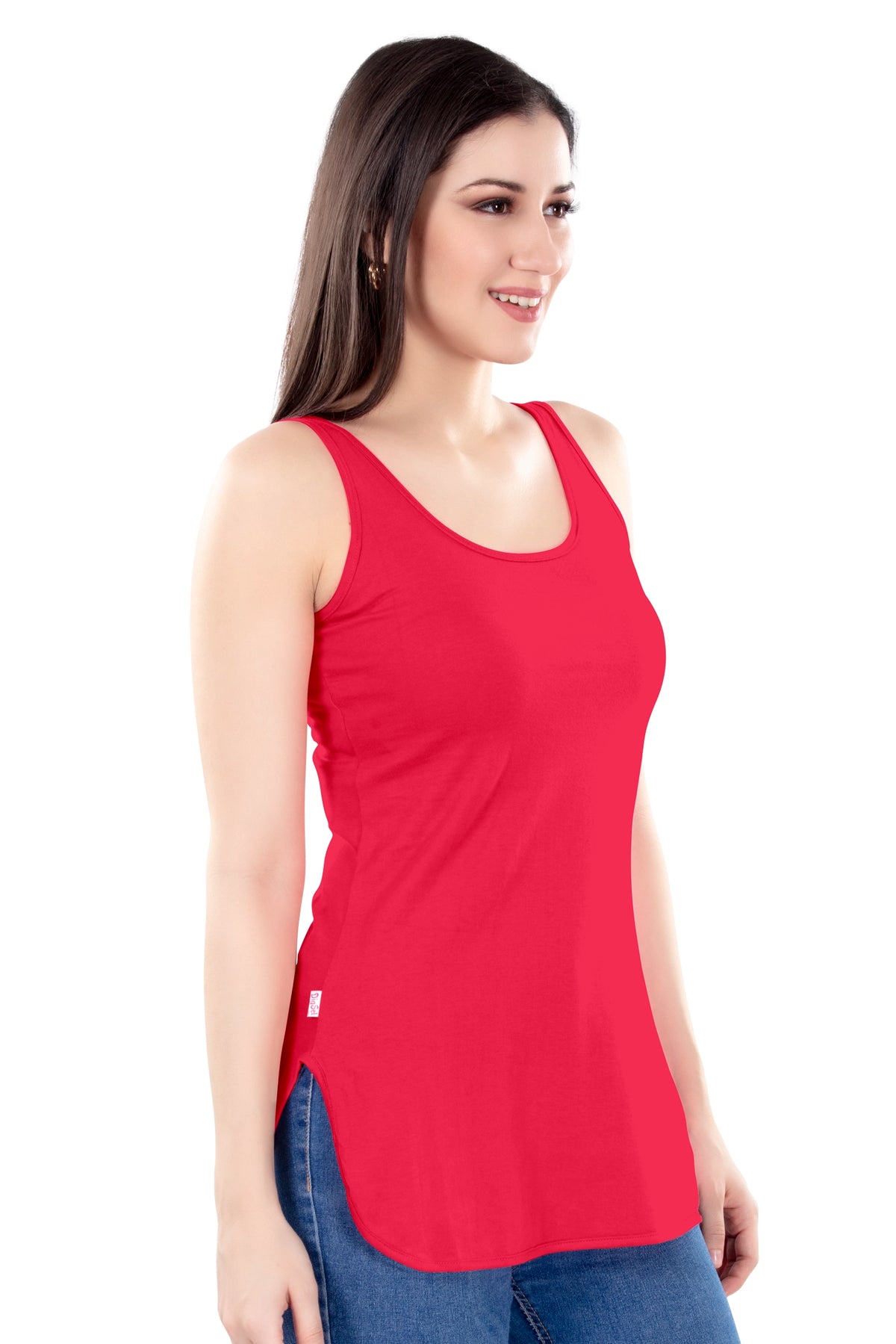 Alia Long Slips | Women's 100% Pure Cotton | Side Slit Easy Movement | Broad Shoulder Straps | Breathable Longline Camisole
