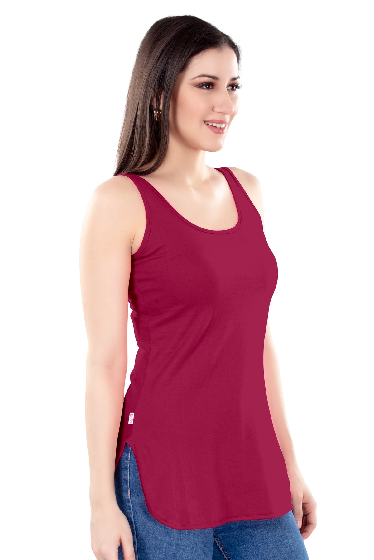 Alia Long Slips | Women's 100% Pure Cotton | Side Slit Easy Movement | Broad Shoulder Straps | Breathable Longline Camisole