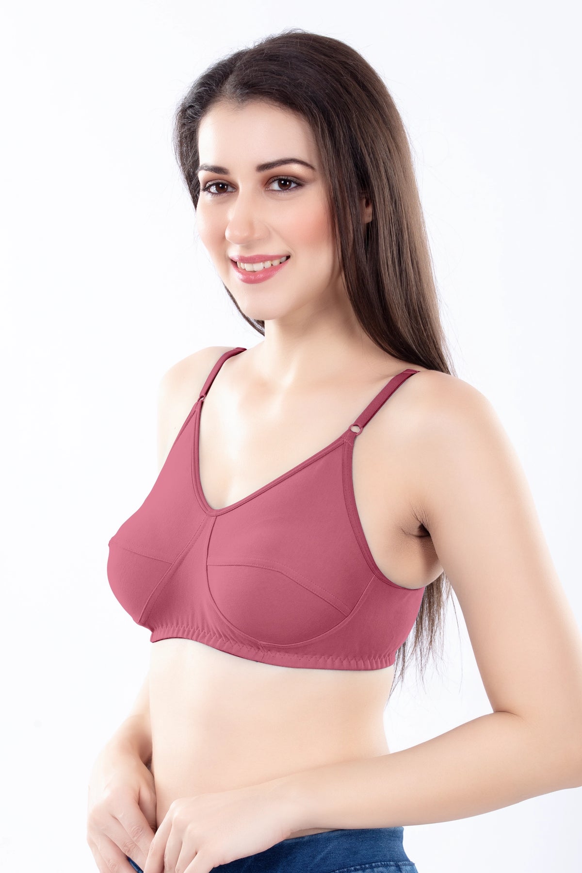 Stella Single Cup Bra | 100% Pure Cotton Wirefree Non-Padded Bra for Women | Soft Breathable Everyday Comfort Bra with Adjustable Straps