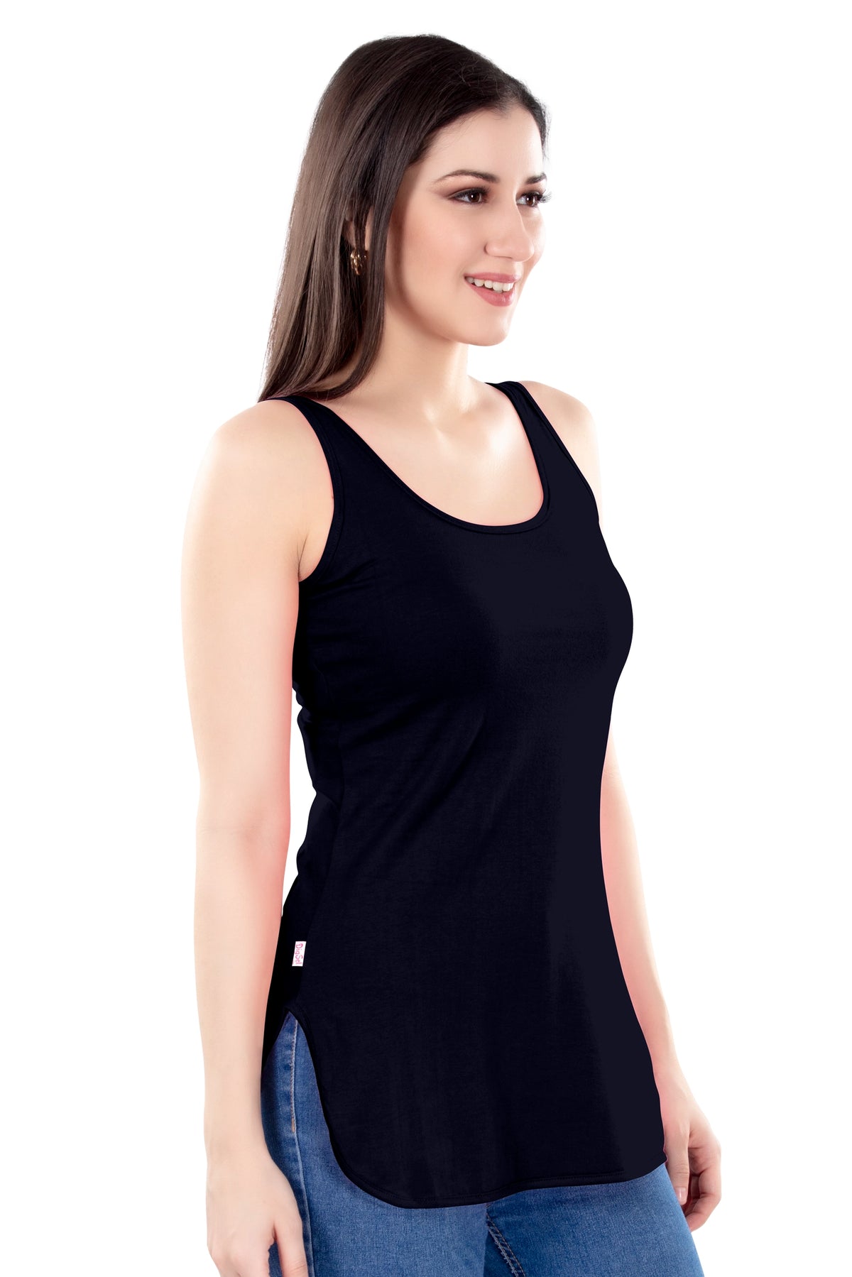 Alia Long Slips | Women's 100% Pure Cotton | Side Slit Easy Movement | Broad Shoulder Straps | Breathable Longline Camisole
