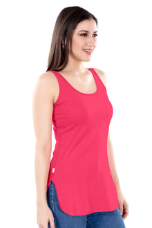 Alia Long Slips | Women's 100% Pure Cotton | Side Slit Easy Movement | Broad Shoulder Straps | Breathable Longline Camisole