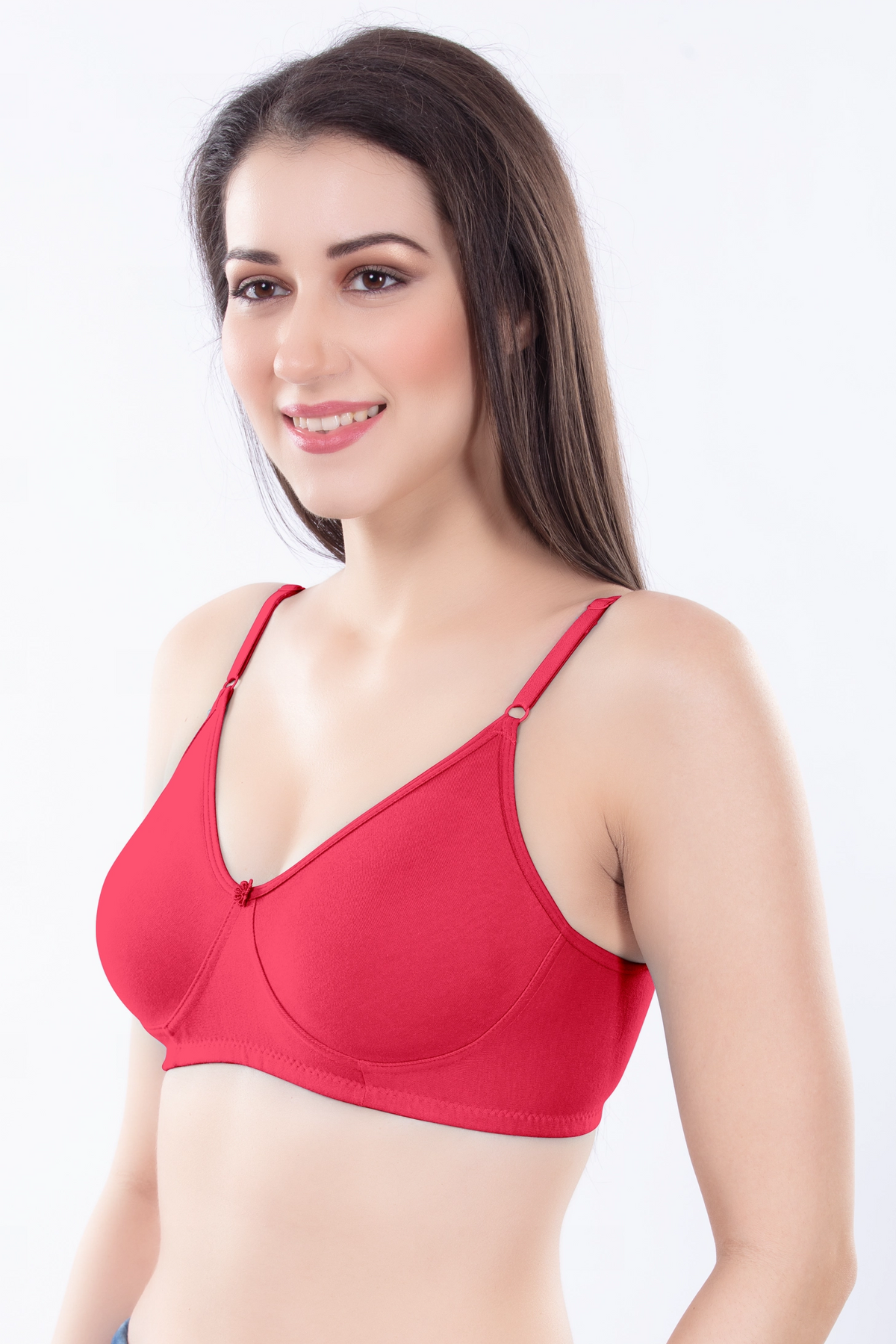 Helen Moulded Bra | for Women - Non-Padded Wirefree Seamless T-Shirt Bra with Soft Smooth Cups & Adjustable Straps for Invisible Everyday Comfort with No Show Seams Under Tight Tops, Kurtis & T-Shirts