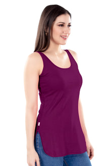 Alia Long Slips | Women's 100% Pure Cotton | Side Slit Easy Movement | Broad Shoulder Straps | Breathable Longline Camisole