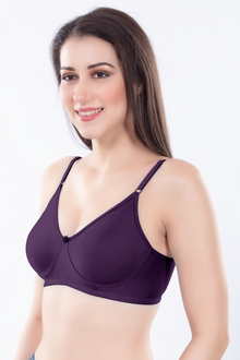 Helen Moulded Bra | for Women - Non-Padded Wirefree Seamless T-Shirt Bra with Soft Smooth Cups & Adjustable Straps for Invisible Everyday Comfort with No Show Seams Under Tight Tops, Kurtis & T-Shirts