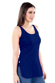 Alia Long Slips | Women's 100% Pure Cotton | Side Slit Easy Movement | Broad Shoulder Straps | Breathable Longline Camisole