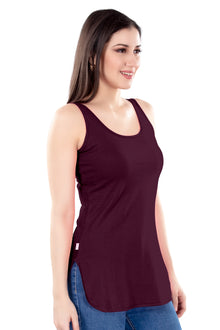 Alia Long Slips | Women's 100% Pure Cotton | Side Slit Easy Movement | Broad Shoulder Straps | Breathable Longline Camisole
