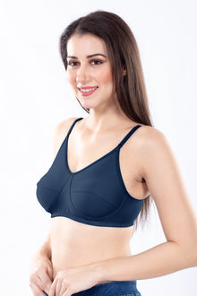 Stella Single Cup Bra | 100% Pure Cotton Wirefree Non-Padded Bra for Women | Soft Breathable Everyday Comfort Bra with Adjustable Straps