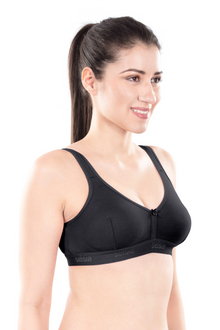 Mizi Sports Bra | Women's Cotton Sports Bra | Assorted Colors | Breathable Non-Padded | Stretchable Slip-On Bra for Daily Fitness, Running & All-Day Comfort | Full Coverage Sports Bra