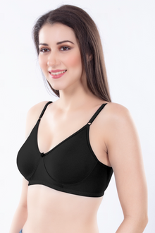 Helen Moulded Bra | for Women - Non-Padded Wirefree Seamless T-Shirt Bra with Soft Smooth Cups & Adjustable Straps for Invisible Everyday Comfort with No Show Seams Under Tight Tops, Kurtis & T-Shirts