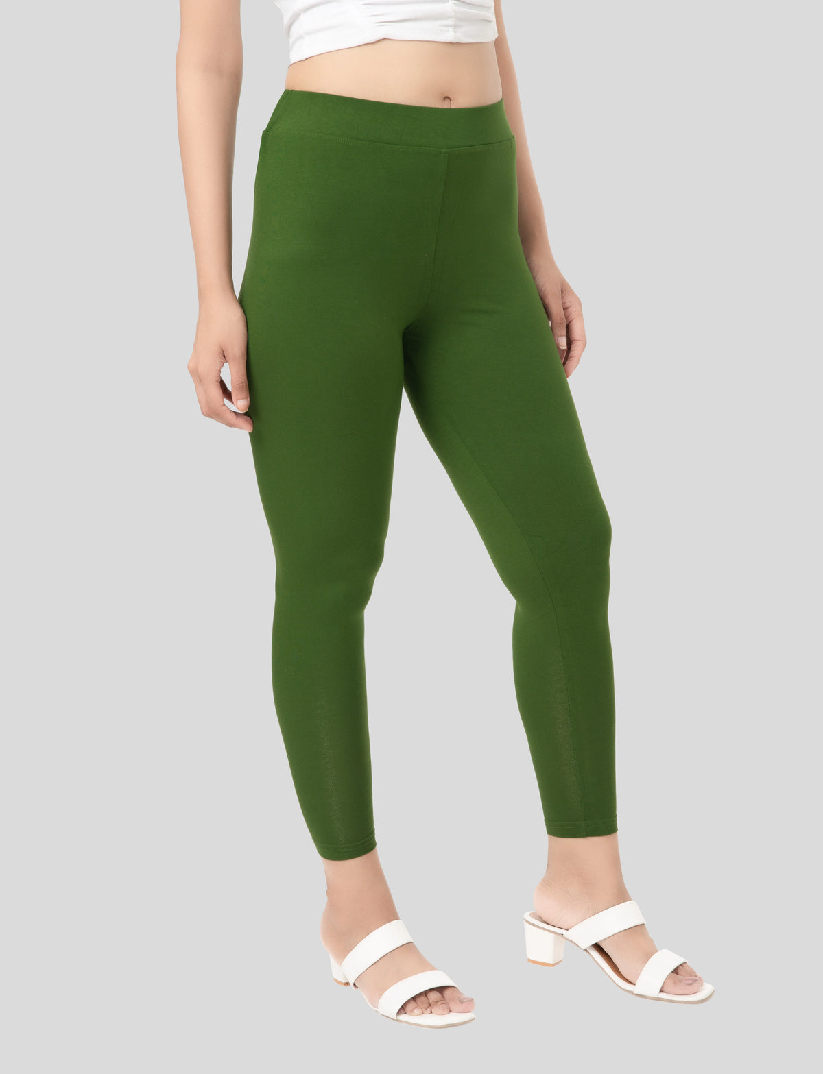 Ankle  Length Leggings | Pack of - 2 Pcs | EcoVero Tencel | Wrinkle-Free | Premium Ethnic Bottom Wear | 4-Way Stretch |  Anti-Chafing Ankle Length Tights for Girls & Women in Vibrant Colors