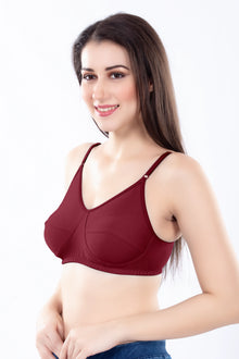 Stella Single Cup Bra | 100% Pure Cotton Wirefree Non-Padded Bra for Women | Soft Breathable Everyday Comfort Bra with Adjustable Straps
