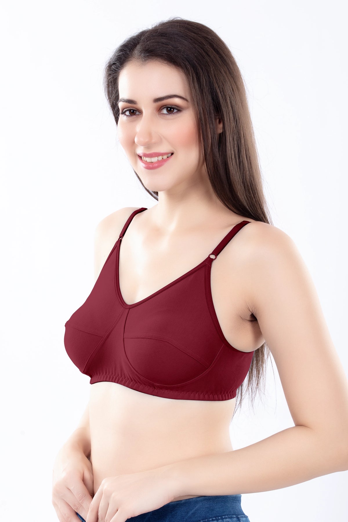 Stella Single Cup Bra | 100% Pure Cotton Wirefree Non-Padded Bra for Women | Soft Breathable Everyday Comfort Bra with Adjustable Straps