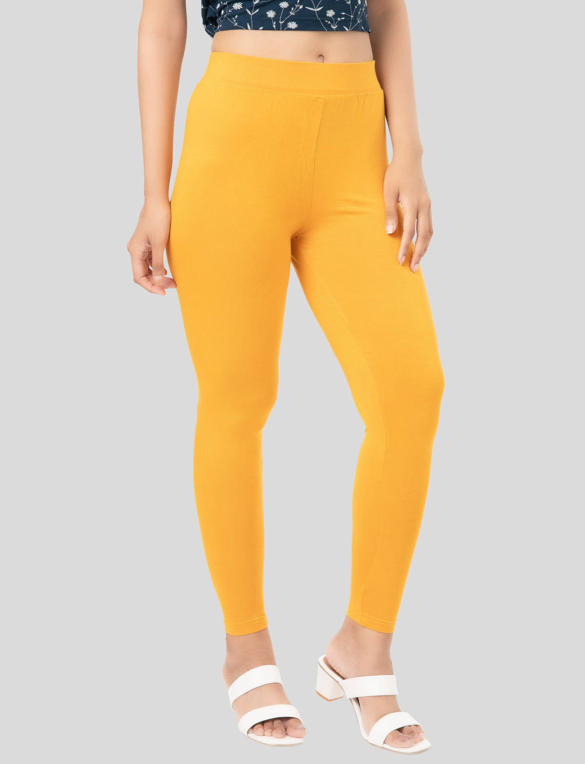 Ankle  Length Leggings | Pack of - 2 Pcs | EcoVero Tencel | Wrinkle-Free | Premium Ethnic Bottom Wear | 4-Way Stretch |  Anti-Chafing Ankle Length Tights for Girls & Women in Vibrant Colors